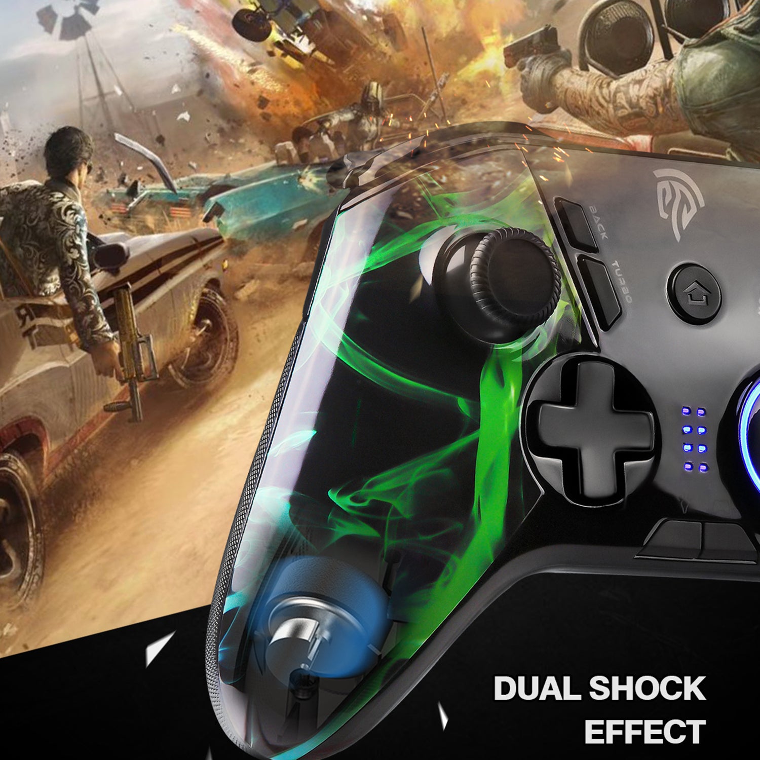 EASYSMX ESM-9110 LED Wireless PC Gamepad Programming Dongle Directly Connected to Game Controller EASYSMX ESM-9110 LED Wireless PC Gamepad Programming Dongle Directly Connected to Game Controller